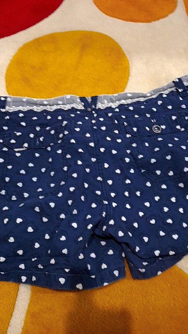 Dantel Detaylı Kadın Mavi mini şort - Görsel 4