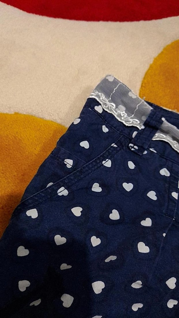 Dantel Detaylı Kadın Mavi mini şort - Görsel 3