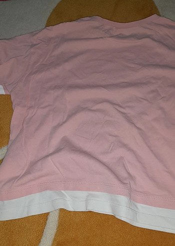 Pembe Baskılı Kız Tişörtü, Kısa Kollu, Rahat Kesim - Görsel 4