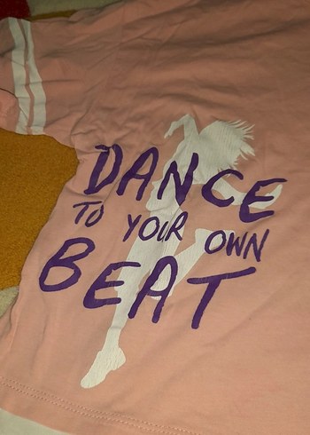 Pembe Baskılı Kız Tişörtü, Kısa Kollu, Rahat Kesim - Görsel 2