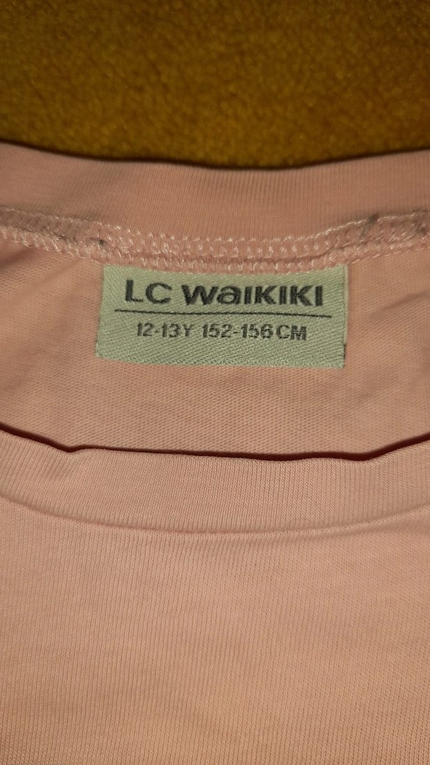 Pembe Baskılı Kız Tişörtü, Kısa Kollu, Rahat Kesim - Görsel 3