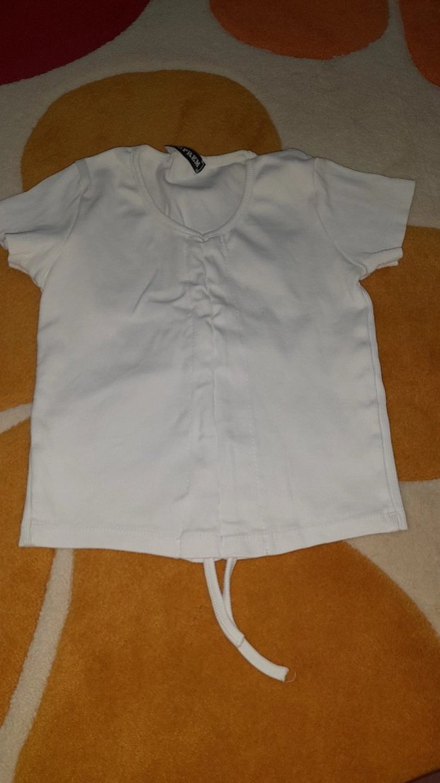 Beyaz Crop önü büzgülü - Görsel 2