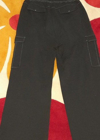 Siyah kadın eşofman kumaş pantolon - Görsel 3