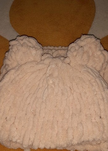 Krem Renkli Örgü bere yüzü kapalı - Görsel 5