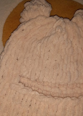 Krem Renkli Örgü bere yüzü kapalı - Görsel 3