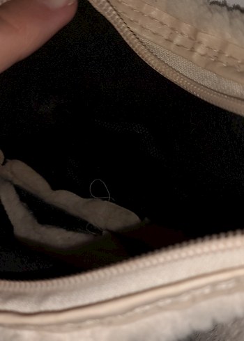 Bej Peluş Kadın Omuz Çantası - Görsel 3