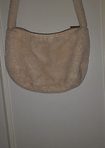 Bej Peluş Kadın Omuz Çantası - Görsel 2