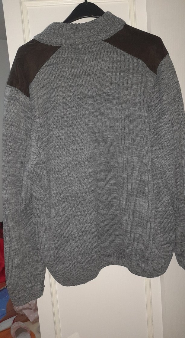 Gri Örgü Erkek Yün Kazak - Görsel 4