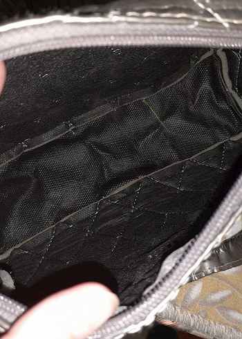 Parlak Gri Deri ZARA Kadın Çanta - Görsel 4