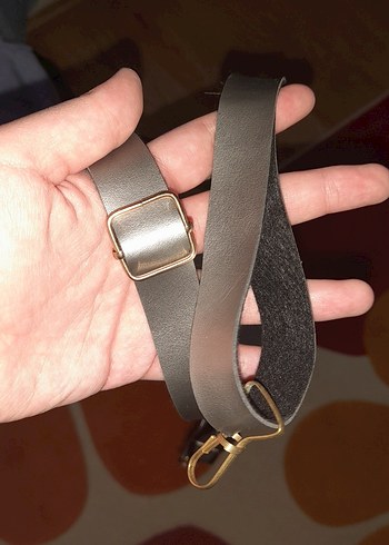 Parlak Gri Deri ZARA Kadın Çanta - Görsel 5