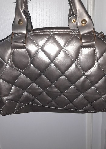 Parlak Gri Deri ZARA Kadın Çanta - Görsel 3