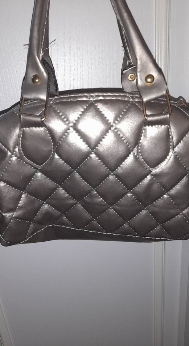 Parlak Gri Deri ZARA Kadın Çanta - Görsel 3