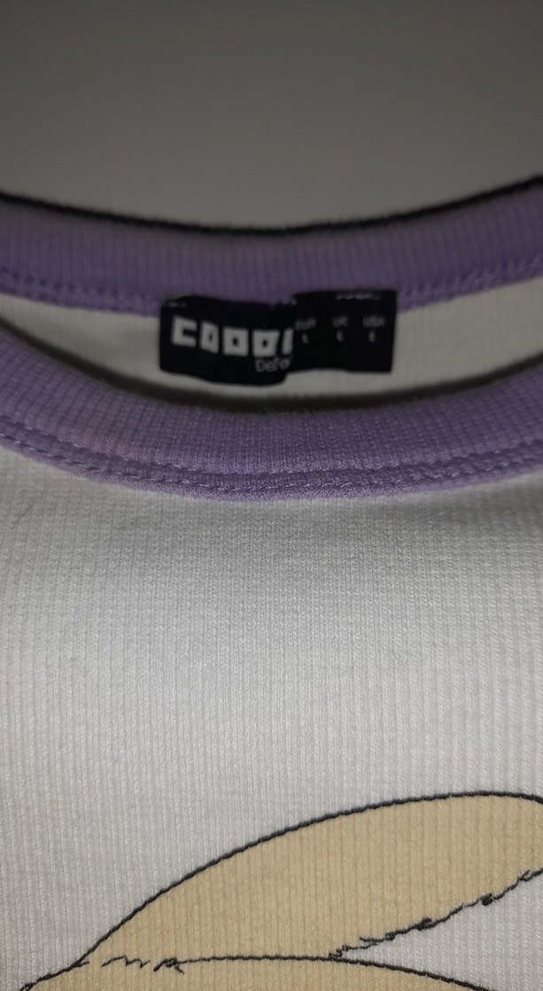 Kadın Mor Kollu Baskılı crop - Görsel 2