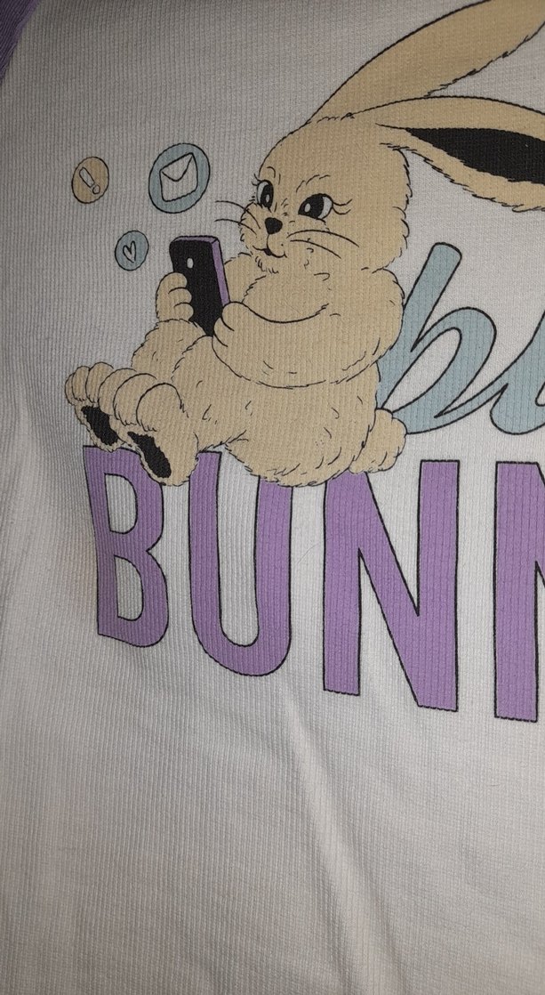 Kadın Mor Kollu Baskılı crop - Görsel 4