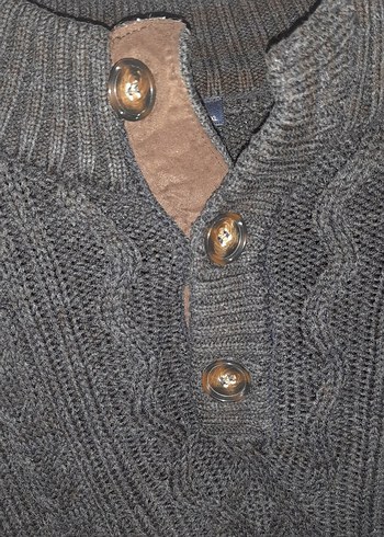 Siyah Yün Örgü Erkek Kazak - Görsel 3