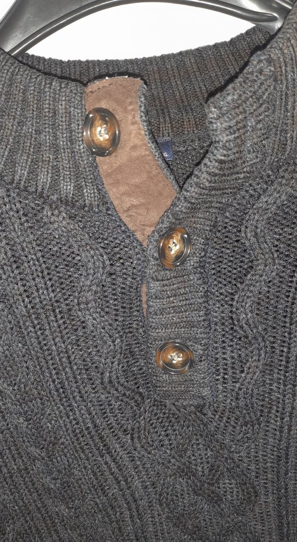 Siyah Yün Örgü Erkek Kazak - Görsel 3