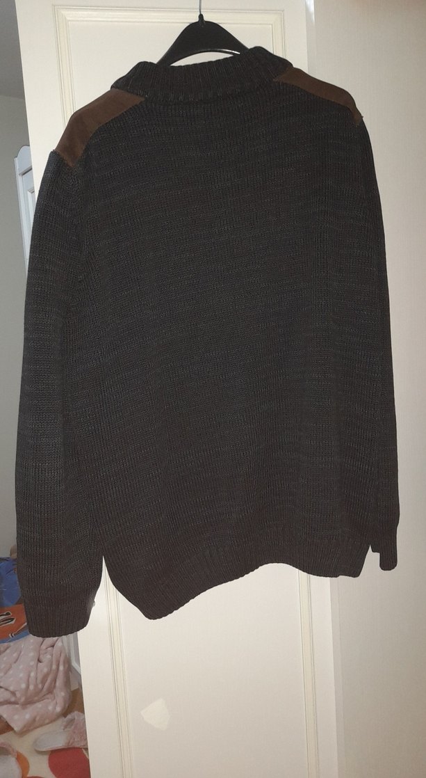 Siyah Yün Örgü Erkek Kazak - Görsel 5