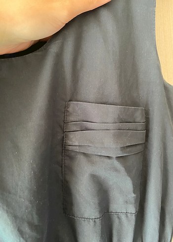 Siyah  Kolsuz Midi Elbise - Görsel 6