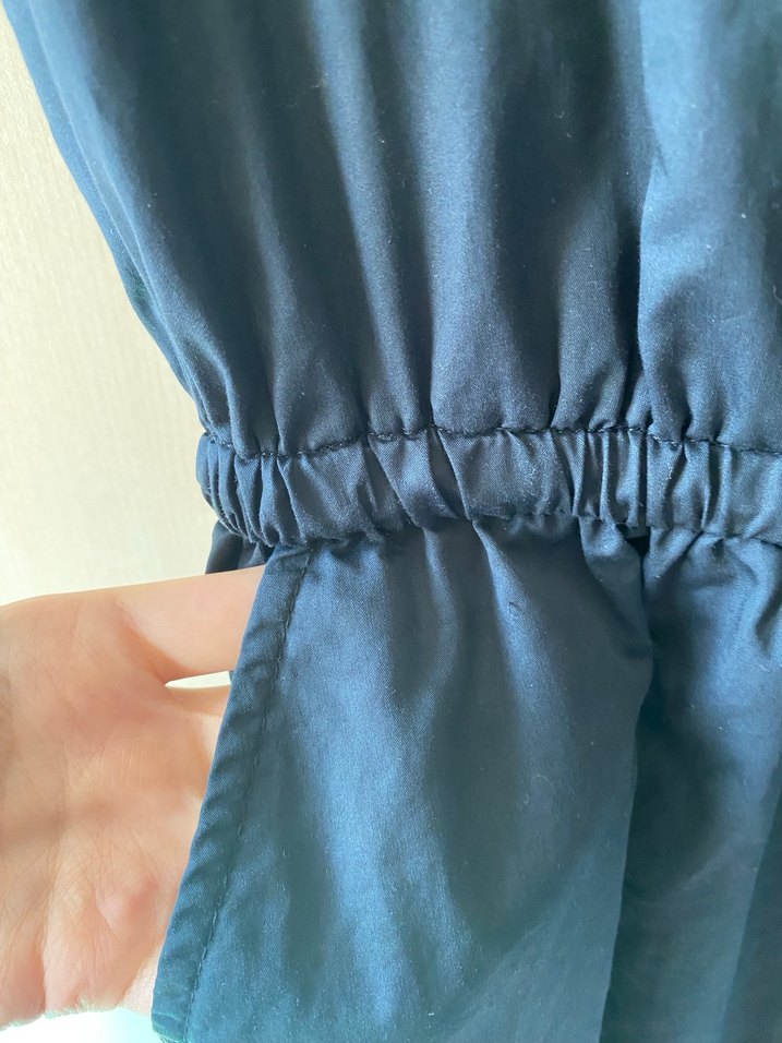 Siyah  Kolsuz Midi Elbise - Görsel 3