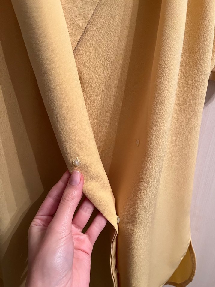 Sarı V Yakalı Kadın Bluz - Görsel 5