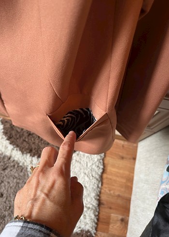 Tarçın Düğmeli Kadın Blazer Ceket - Görsel 6