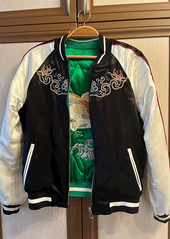 Nakışlı Siyah-Beyaz Spor Ceket - Görsel 4