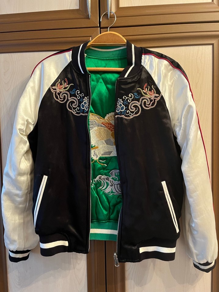 Nakışlı Siyah-Beyaz Spor Ceket - Görsel 4