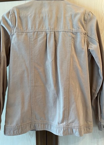Düğmeli Bej Keten Kadın Ceket - Görsel 5
