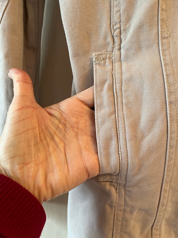 Düğmeli Bej Keten Kadın Ceket - Görsel 4