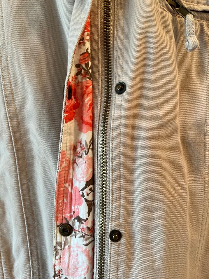 Düğmeli Bej Keten Kadın Ceket - Görsel 2