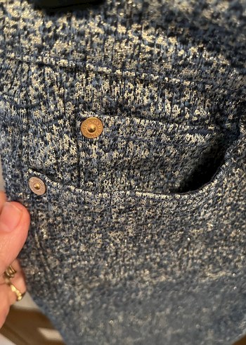 Simli Likralı Kadın Jean - Görsel 5