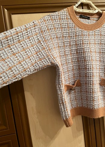 Kadın Kahverengi Triko Uzun Kollu Kazak - Görsel 3