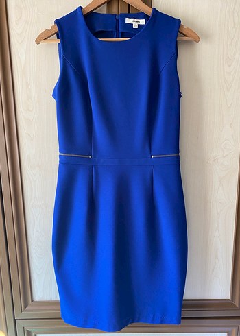 Saks Mavisi Kolsuz Elbise - Görsel 2