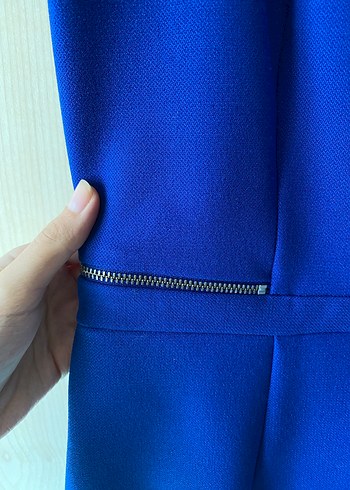 Saks Mavisi Kolsuz Elbise - Görsel 3