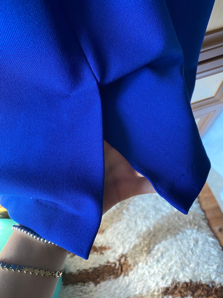 Saks Mavisi Kolsuz Elbise - Görsel 5