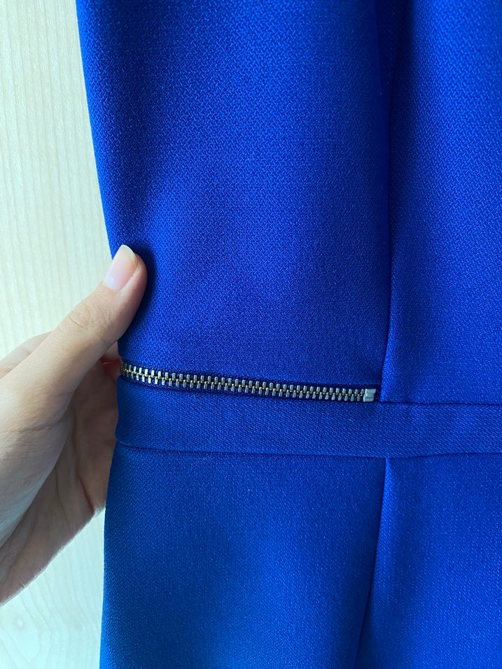 Saks Mavisi Kolsuz Elbise - Görsel 3