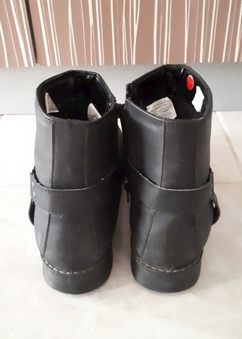 Siyah Deri Tokalı Biker Erkek Bot - Görsel 5