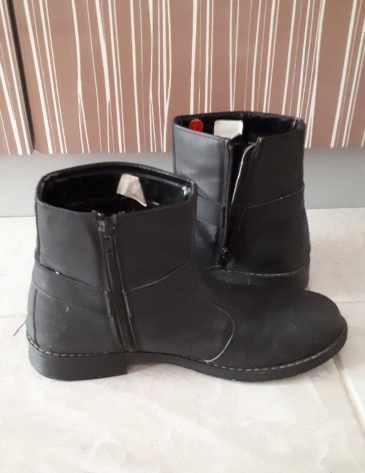 Siyah Deri Tokalı Biker Erkek Bot - Görsel 4