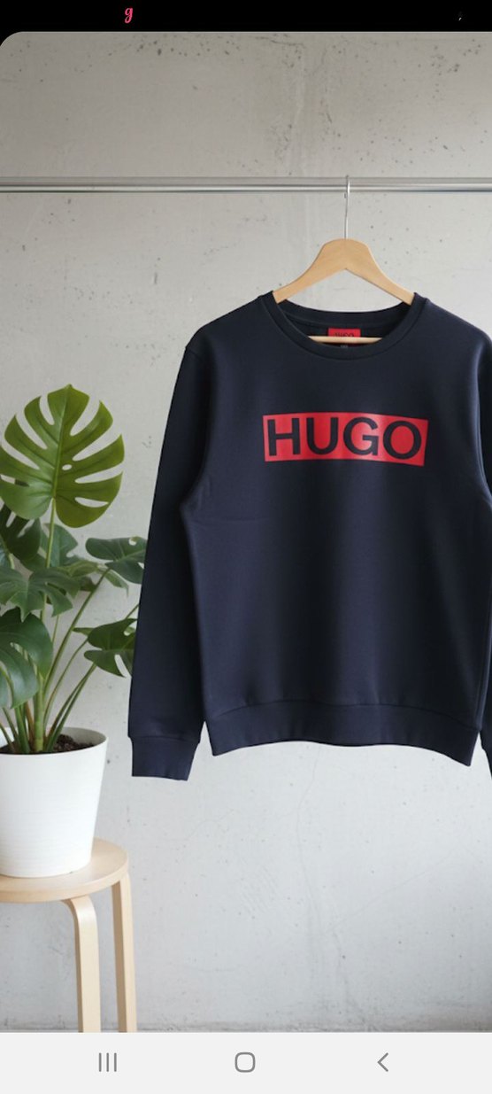 Kırmızı Baskılı HUGO Sweatshirt - Görsel 5