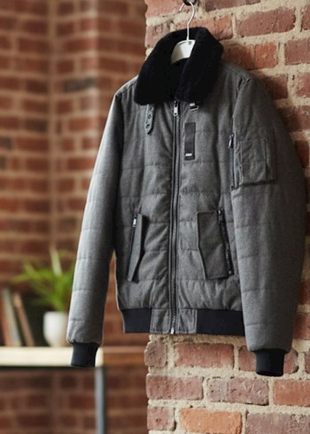 ZUMO Erkek Mont / Koyu Gri Kapitone Cek - Görsel 6