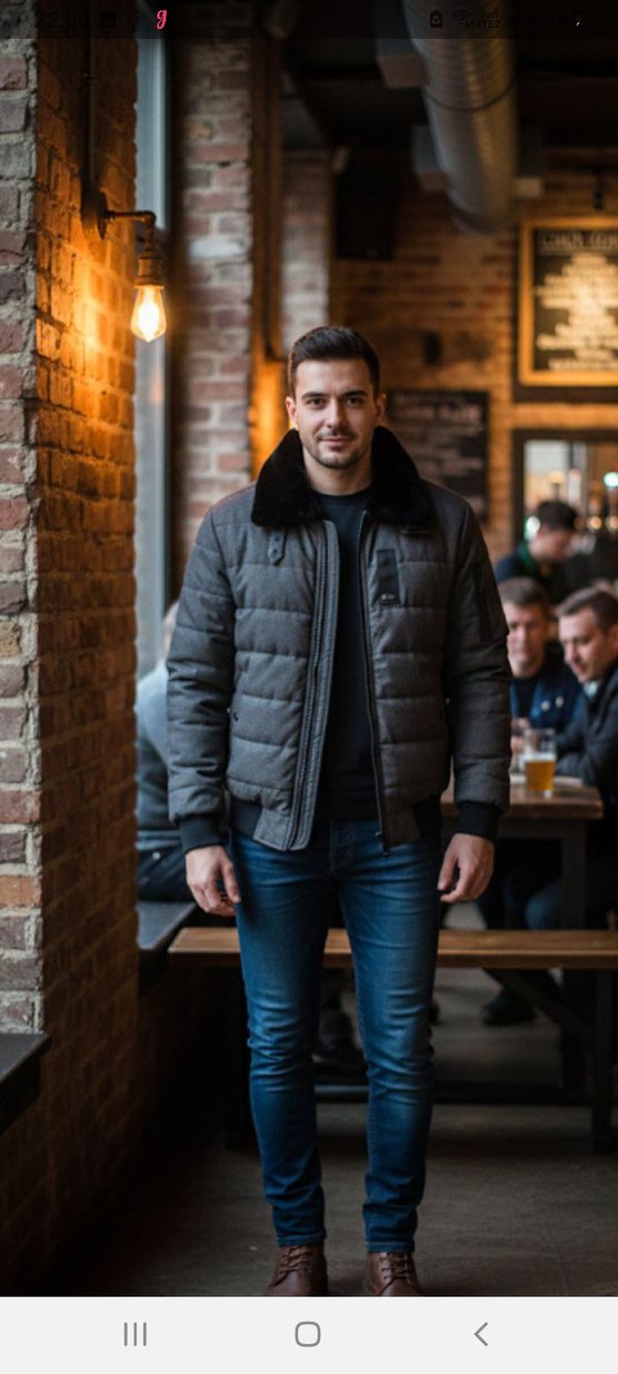 ZUMO Erkek Mont / Koyu Gri Kapitone Cek - Görsel 2