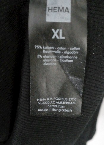 HEMA XL Siyah Fitilli Pamuklu Boğazlı - Görsel 2