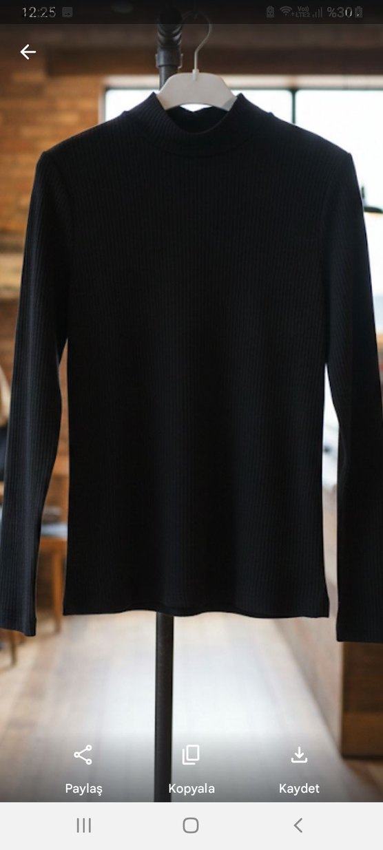 HEMA XL Siyah Fitilli Pamuklu Boğazlı - Görsel 3