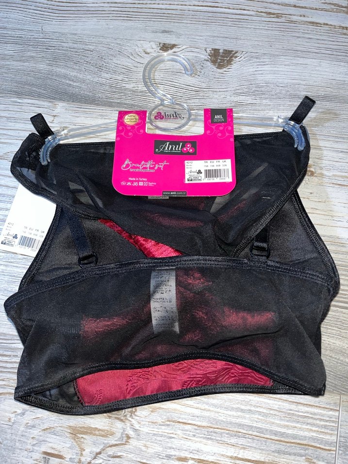 Bordo kadife bralet takım - Görsel 3