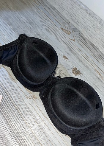 Siyah Mini yarım dolgulu straplez sütyen - Görsel 3