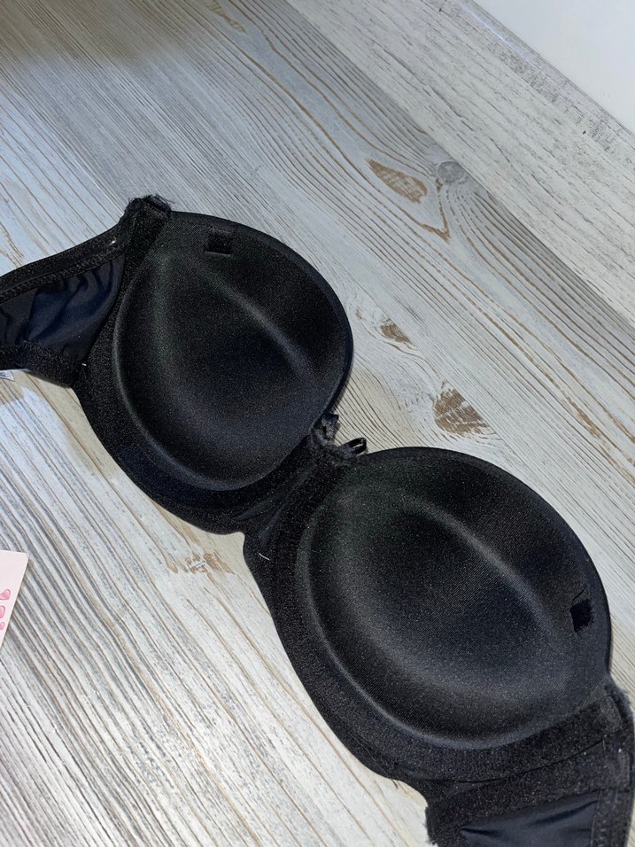 Siyah Mini yarım dolgulu straplez sütyen - Görsel 3