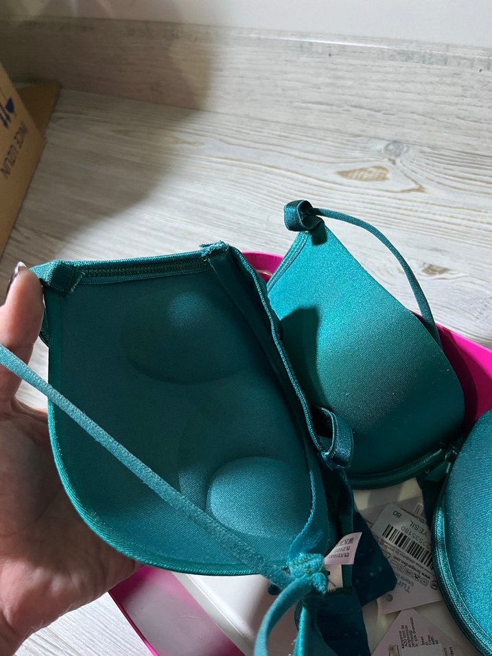 Turkuaz Destekli Sütyen - Görsel 3