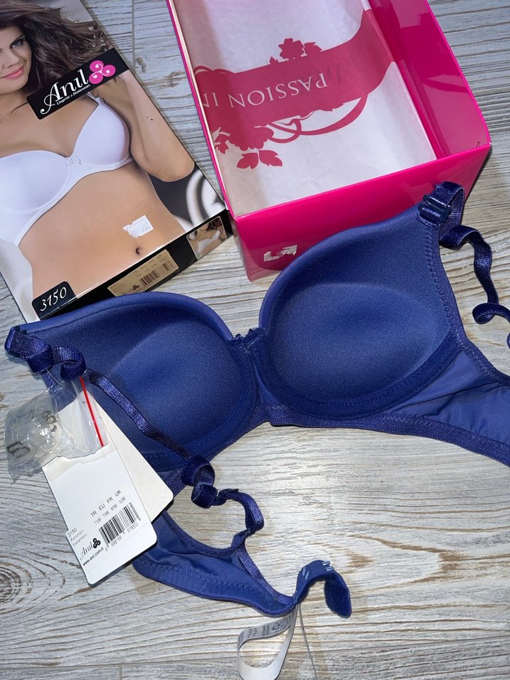 Lacivert dolgulu sütyen - Görsel 4