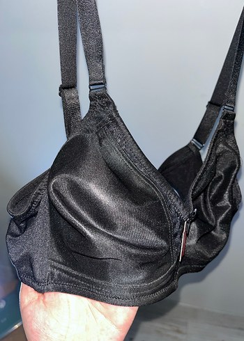 Süngersiz siyah ayarlanabilir askılı sütyen - Görsel 4