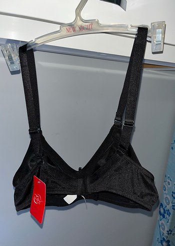 Süngersiz siyah ayarlanabilir askılı sütyen - Görsel 5